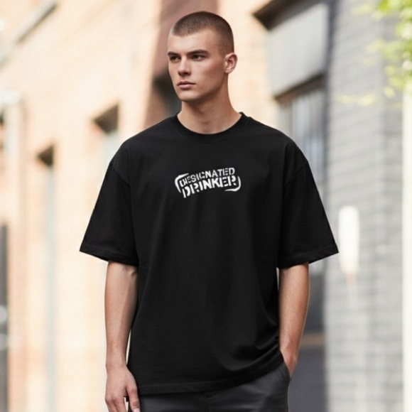 None Other - Men’s Black “Designated Drinker” T-Shirt